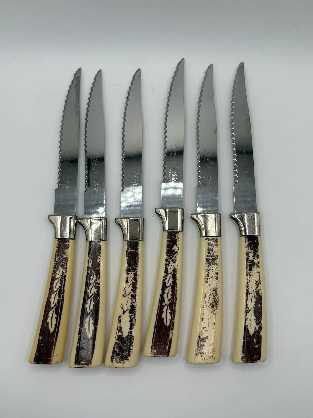 Vintage Regent Sheffield Stainless Steel Steak Knives Set of 6 Made in England